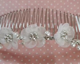 Organza flower comb (LM183)