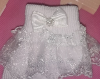 Christening,Baptism, Flowergirl, White lace frill socks