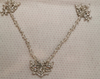 Bridal piece applique, Ivory with diamante & sequins