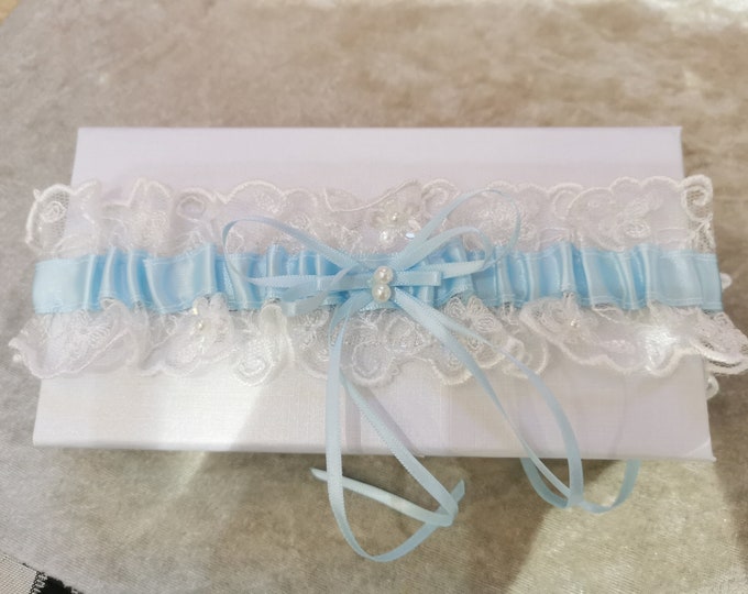 Featured listing image: Something Blue, Ivory Garter