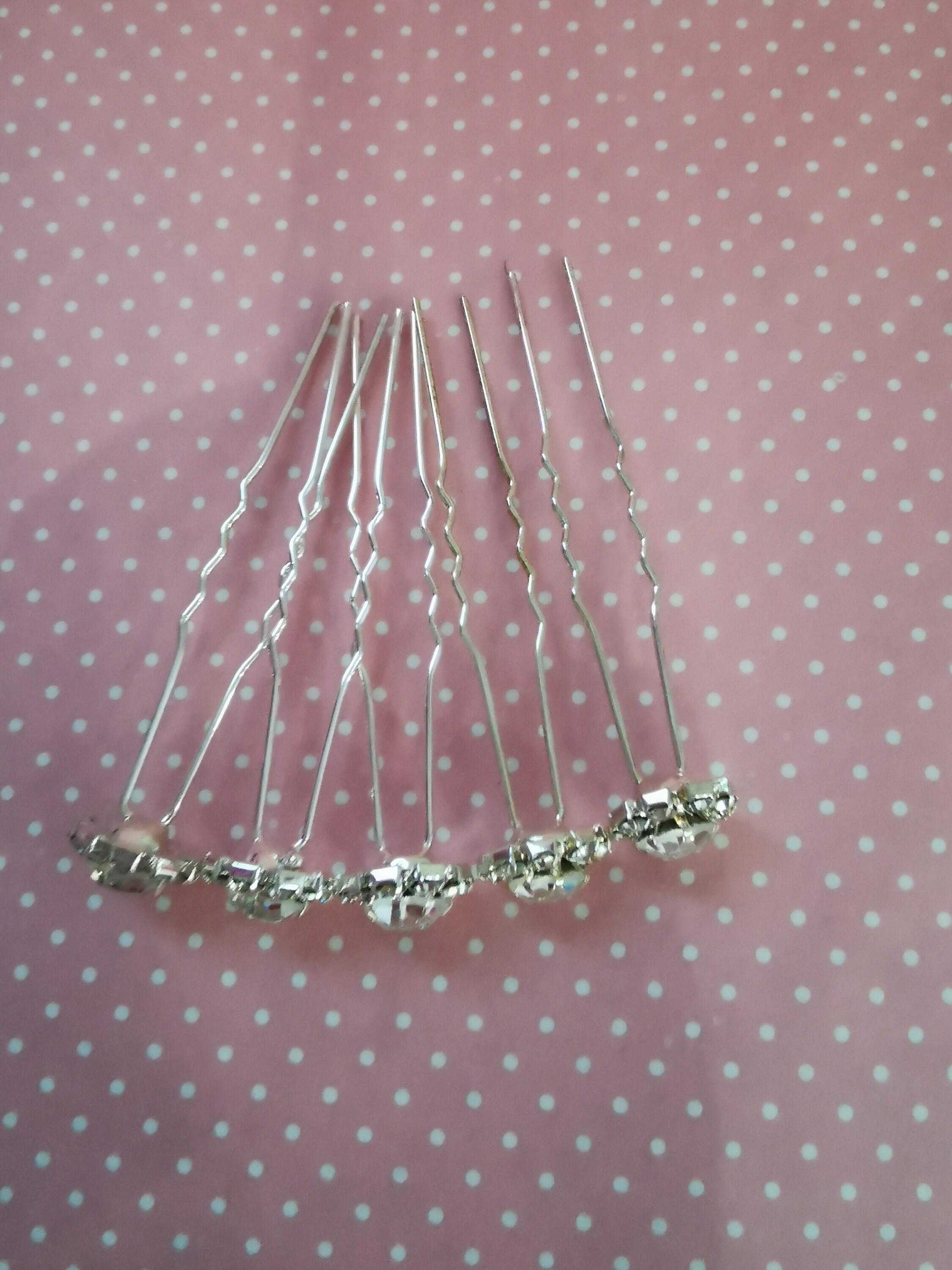 Round Diamond hair pins 5 qty Etsy