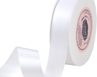 Double sided Ribbon, White or Ivory 25mm