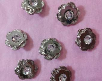 Diamante flower button