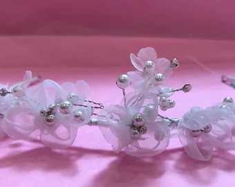 Organza Floral tiara (3204)