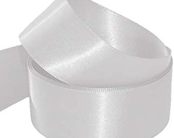 Double sided Ribbon, White or Ivory 50mm