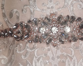 Rose gold & diamante belt