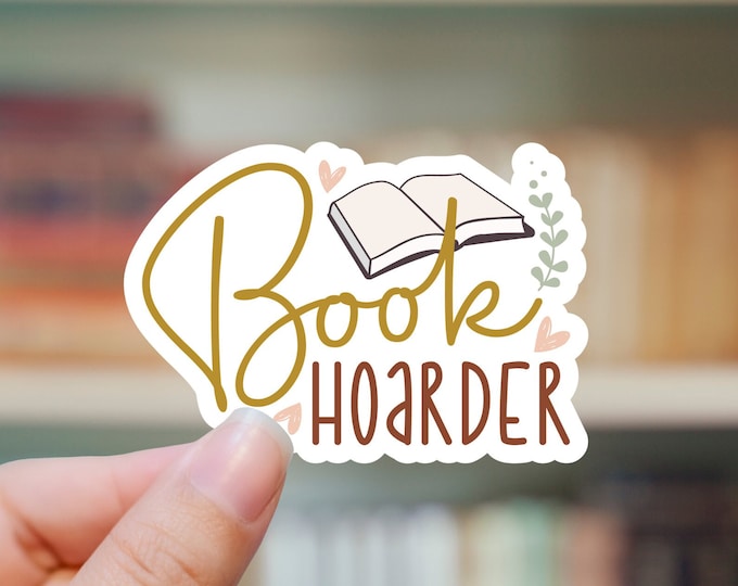 Book Hoarder Sticker |  Water bottle Laptop Sticker Reading Books Library Cat Kitten Sticker