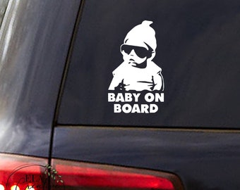 Car Decal Vinyl | Baby on Board Decal | Car Vehicle Truck Van SUV Permanent Sticker Hangover Baby