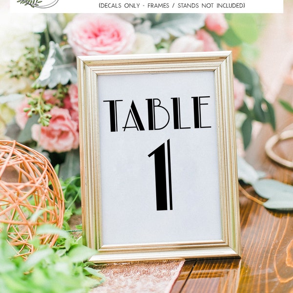 Vinyl Decal Art Deco Table Numbers | Customized Stickers | Wedding DIY Centrepiece Personalized Unique Wedding Favours Bridesmaid Gift