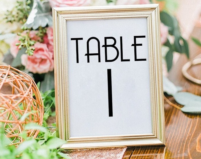 Vinyl Decal Art Deco Table Numbers | Customized Stickers | Wedding DIY Centrepiece Personalized Unique Wedding Favours Bridesmaid Gift