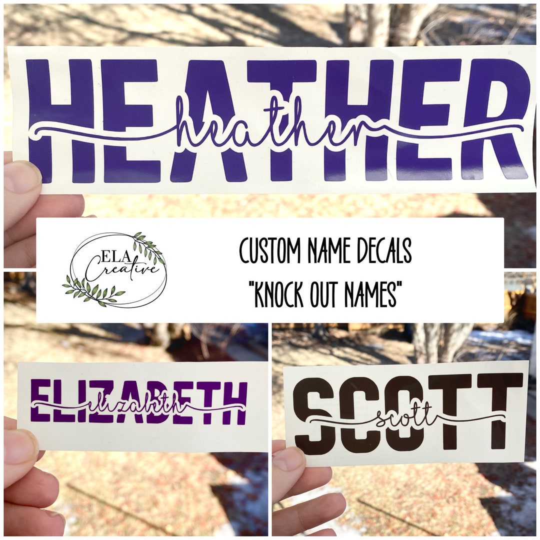 Custom Name Decal Knockout Name Customized Stickers Car Etsy Italia