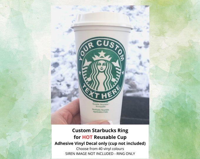 Vinyl Decal Custom Starbucks HOT Cup | Personalized Travel Mug Name Vinyl Sticker Bridesmaid Groomsman Teacher Coach Gift