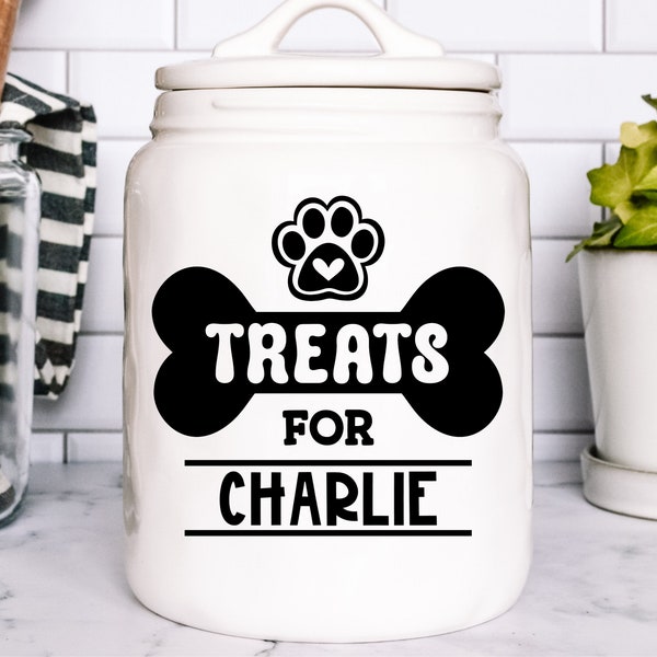 Vinyl Decal Custom Pet Treats Jar | Personalized Animal Name | Car Notebook Laptop Vinyl Dog Treats cat Treats