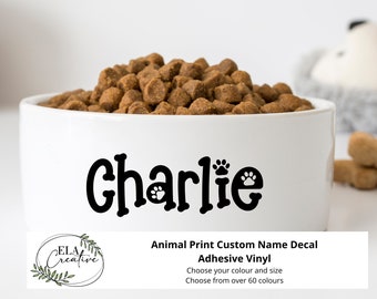 Custom Name Decal | Animal Print Name Customized Stickers | Car Notebook Laptop Vinyl Personalized Unique Dog Mom Fur Mama