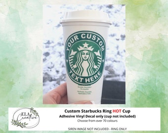 Vinyl Decal Custom Starbucks HOT Cup | Personalized Travel Mug Name Vinyl Sticker Bridesmaid Groomsman Teacher Coach Gift