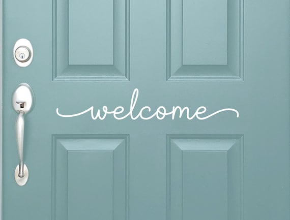 Vinyl Decal Welcome | Front Door Sign | No Soliciting Home Decor Main Door No Canvasing Do No Disturb Door Decal Home Decor