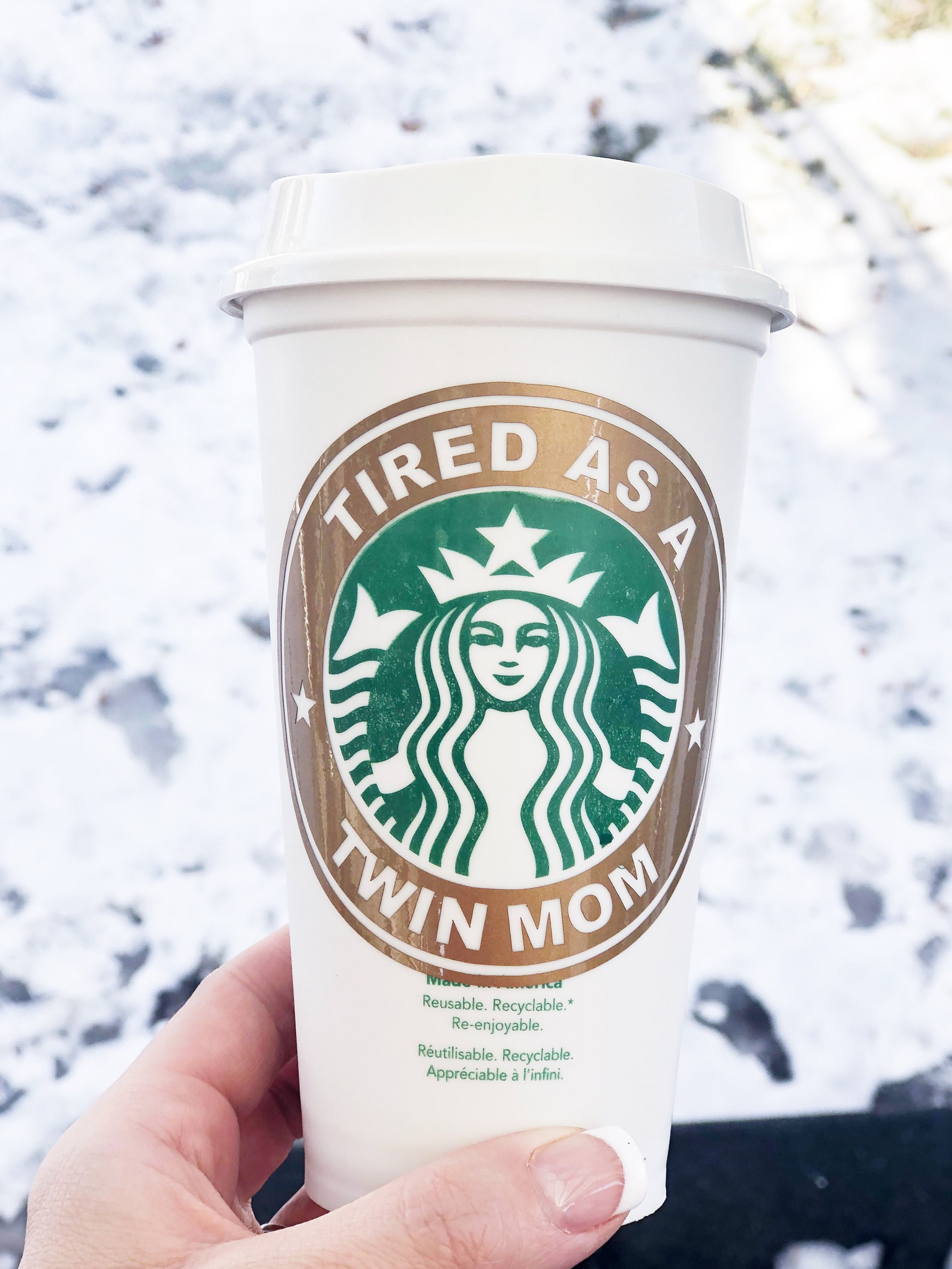 Vinyl Decal Starbucks Cup Ring Decal HOT Cup With Name Etsy Canada