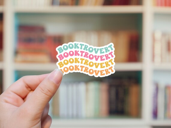 Booktrovert Sticker or Magnet |  Water bottle Laptop Sticker or Magnet Reading Books Library Sticker or Magnet Retro