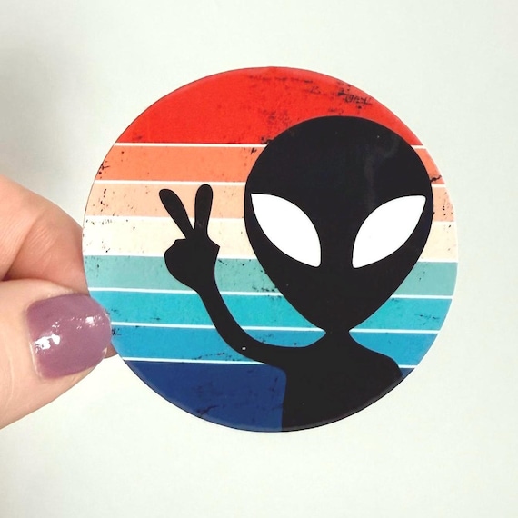 Alien Rainbow Sticker  |  Rainbow Water bottle Laptop Sticker LGBTQIA2s+ ally