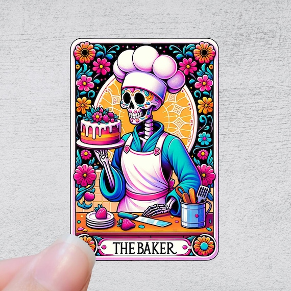 The Baker Tarot Card Sticker or Magnet | Funny Sarcastic Sticker Decal Vinyl Water Bottle Laptop Notebook Design