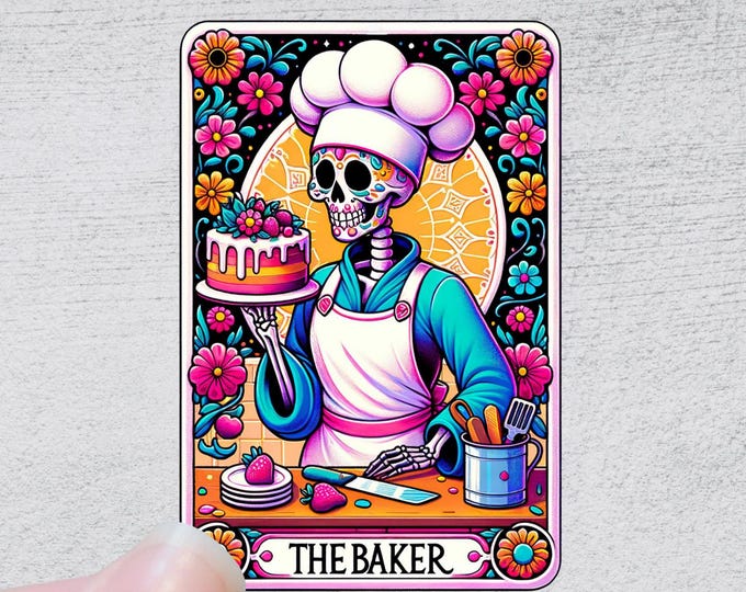 The Baker Tarot Card Sticker | Funny Sarcastic Sticker Decal Vinyl Water Bottle Laptop Notebook Design