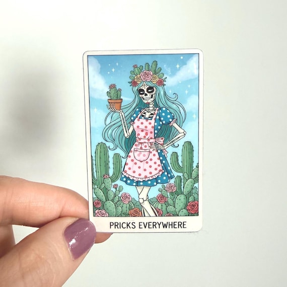 Pricks Everywhere Tarot Card Sticker  | Funny Sarcastic Sticker Decal Vinyl Water Bottle Laptop Notebook Design