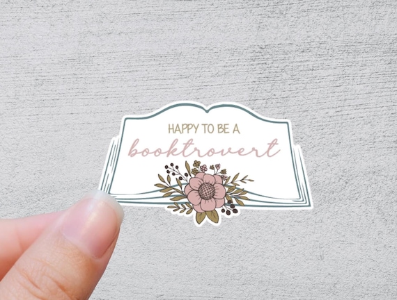 Happy To Be A Booktrovert | Die Cut Sticker or Magnet Retro Booktok Water bottle Laptop Sticker or Magnet Kindle Ereader Accessory