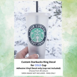 Starbucks Ring Decal COLD Cup | Custom Personalized Travel Mug Name Vinyl Sticker Bridesmaid Gift Birthday Gift Groomsman Teacher Bridal