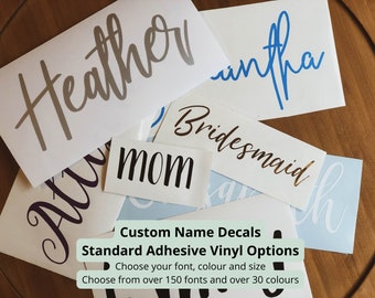 Custom Vinyl Name Decals - Choose your colour, font and size