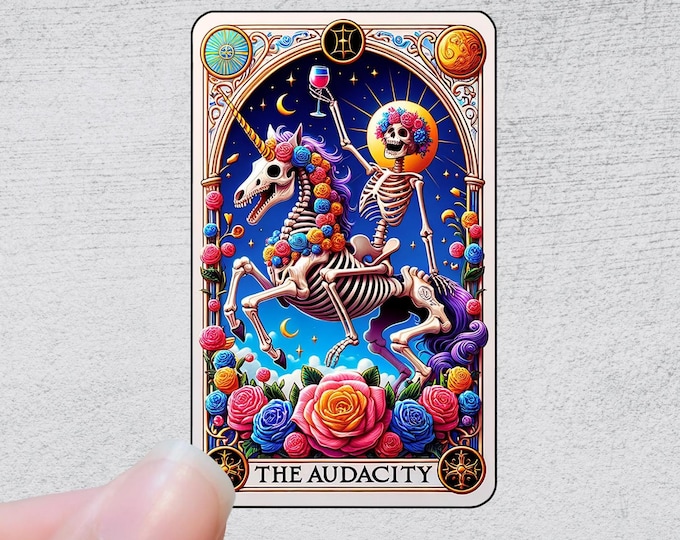 The Audacity Tarot Card Sticker | Funny Sarcastic Sticker Decal Vinyl Water Bottle Laptop Notebook Design