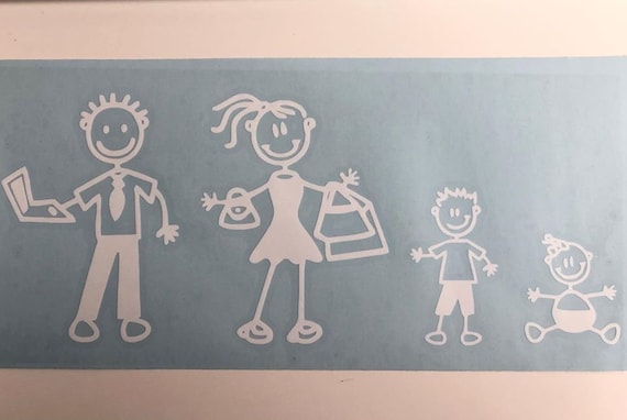 Stick Figure Decals Family Vinyl | Car Vehicle SUV Truck Van Permanent Sticker Choose Your Own Figures