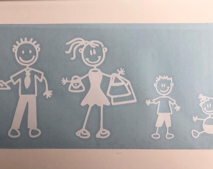 Stick Figure Decals Family Vinyl | Car Vehicle SUV Truck Van Permanent Sticker Choose Your Own Figures