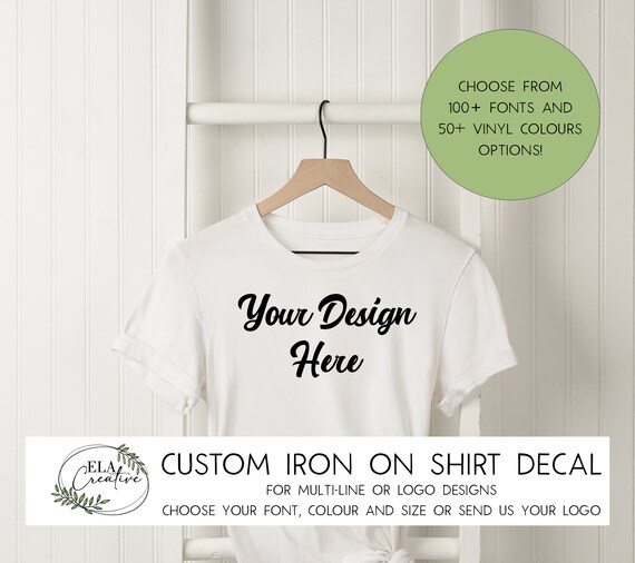 Custom Iron on Shirt Decal DIY Personalization Shirt Bag Etsy