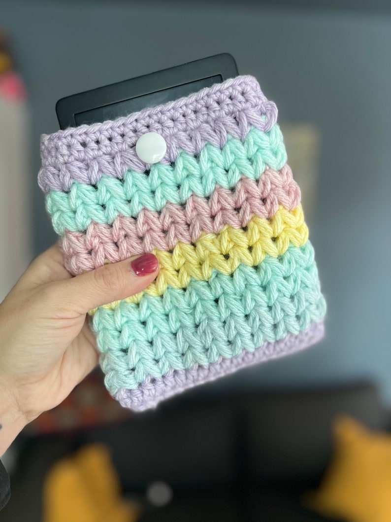 Pastel Crochet Ereader Sleeve Kobo Kindle Cover Case Envelope Book