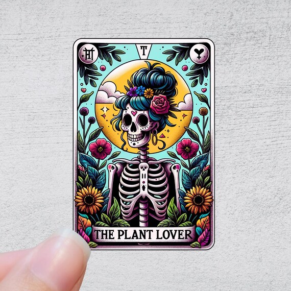 The Plant Lover Tarot Card Sticker or Magnet | Funny Sarcastic Sticker Decal Vinyl Water Bottle Laptop Notebook Design