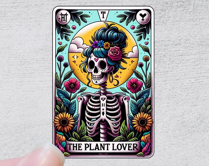 The Plant Lover Tarot Card Sticker | Funny Sarcastic Sticker Decal Vinyl Water Bottle Laptop Notebook Design