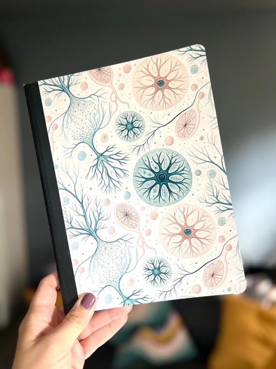 Nerves Biochemistry Composition Notebook - Cottage Core Pastels Cream and Blue