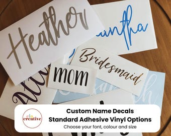 Custom Vinyl Name Decals - Choose your colour, font and size