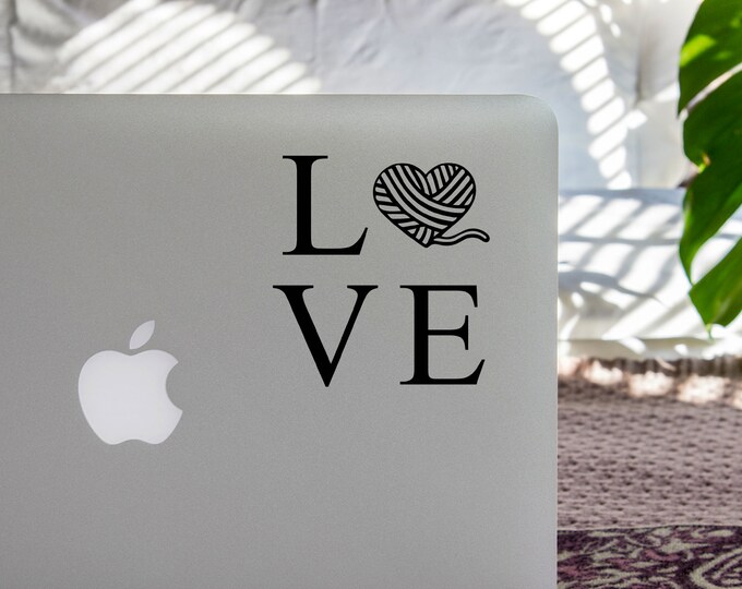 Vinyl Decal Yarn | Love Yarn | Crochet Hook Knitting Needles Car Notebook Sticker Vinyl Laptop Coffee Mug