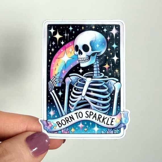 Born To Sparkle Tarot Card Sticker  | Funny Sarcastic Sticker Decal Vinyl Water Bottle Laptop Notebook Design