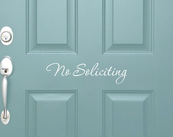 Vinyl Decal No Soliciting | Front Door Sign | No Selling No Solicit Please Go Away Home Decor Front Door Decal