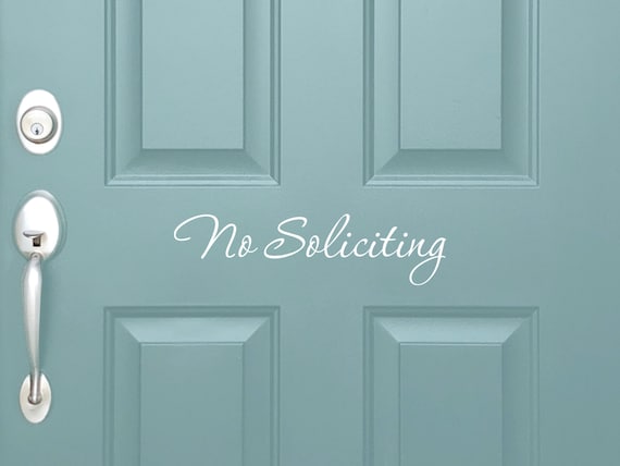 Vinyl Decal No Soliciting | Front Door Sign | No Selling No Solicit Please Go Away Home Decor Front Door Decal