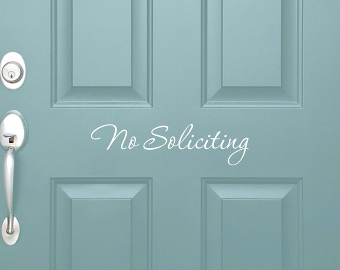 Vinyl Decal No Soliciting | Front Door Sign | No Selling No Solicit Please Go Away Home Decor Front Door Decal
