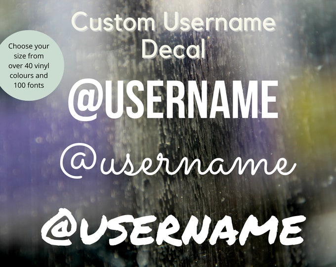 Custom User Name Social Media Decal | Standard Permanent Vinyl | Customized Stickers | Car Notebook Laptop Personalized Back to School