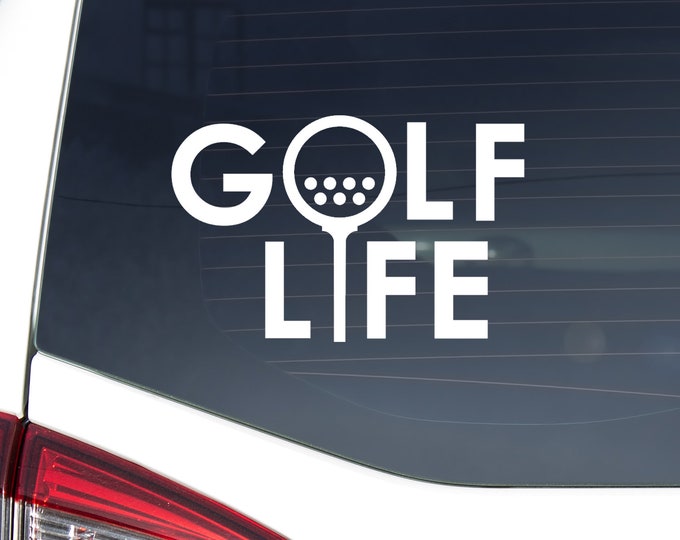 Vinyl Decal | Golf Life | Car Vehicle SUV Truck Van Permanent Sticker Golfing Decal Par 18 Par 9 Golf Clubs