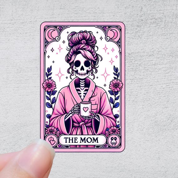 The Mom Tarot Card Sticker or Magnet | Funny Sarcastic Sticker Decal Vinyl Water Bottle Laptop Notebook Design