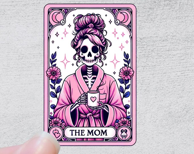 The Mom Tarot Card Sticker | Funny Sarcastic Sticker Decal Vinyl Water Bottle Laptop Notebook Design
