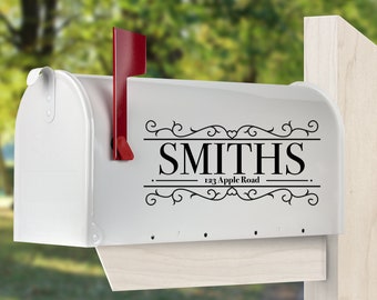 Mailbox Vinyl Decal | Personalized Decal | Anniversary Address Postbox Letter Box Letter Mail Outdoor Decor