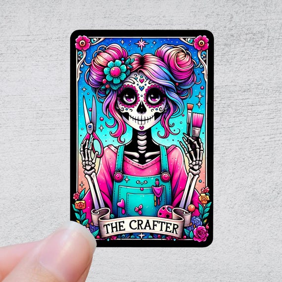 The Crafter Tarot Card Sticker or Magnet | Funny Sarcastic Sticker Decal Vinyl Water Bottle Laptop Notebook Design