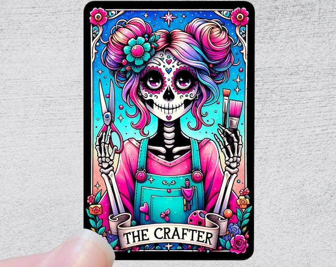 The Crafter Tarot Card Sticker | Funny Sarcastic Sticker Decal Vinyl Water Bottle Laptop Notebook Design